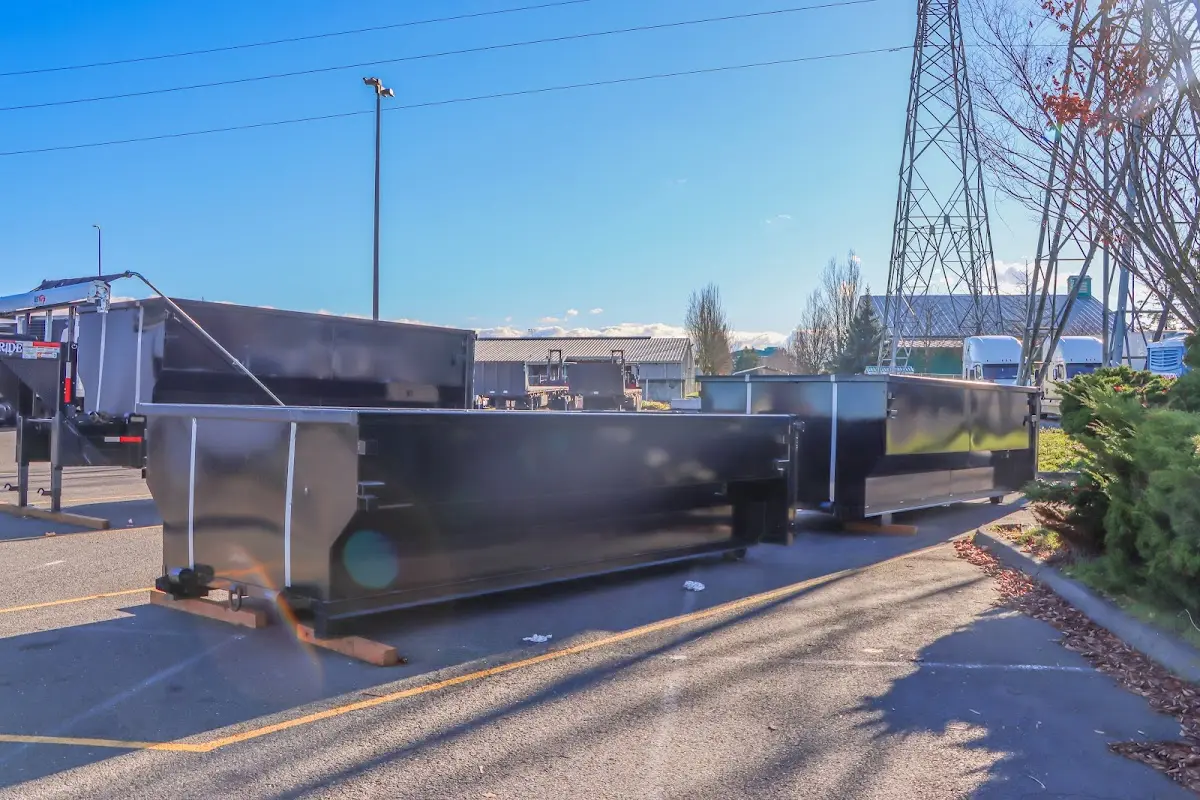 Roll-off dumpster ready for waste disposal at job site for 3 Yard Dumpster Rental in Nampa